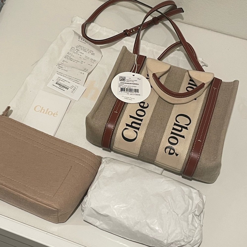 Chloe Woody Tote Small, Authentic with original receipt and tags
